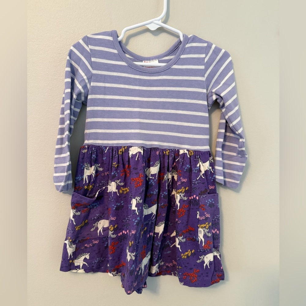 Hanna Andersson Purple Striped Unicorn Dress